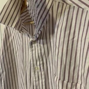 Daniel Cremieux mens sz 17.5 Striped button Shirt Striped purple Richard‎ shirt